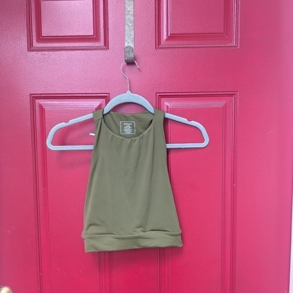 Momma Loves You Momma Label Maya Racer Moss Swim Top - Picture 3 of 6